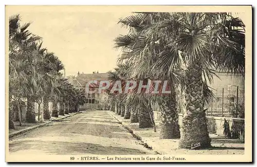 Cartes postales Hyeres Les Palmiers vers la Gare du Sud France