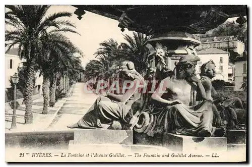 Cartes postales Hyeres La Fontaine et I'Avenue Godillot