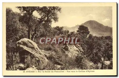 Cartes postales Hyeres Sur La Route du Fenouillet Vue Vers La Colline d&#39Hyeres