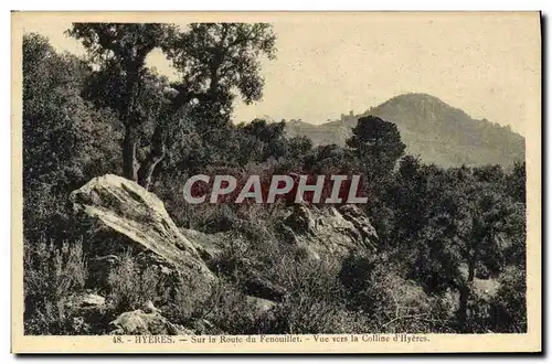 Cartes postales Hyeres Sur La Route du Fenouillet Vue Vers La Colline d&#39Hyeres