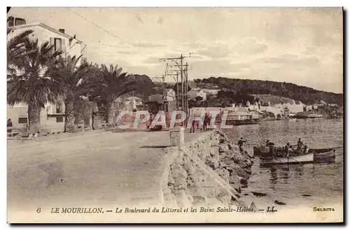 Ansichtskarte AK Le Mourillon Le Boulevard du Littoral et les Bains Sainte Helene Tramway Bateaux de peche