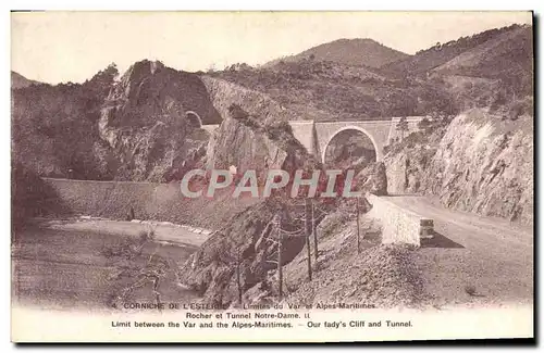 Cartes postales Corniche De L'Esterel Limites du et Alpes Maritimes Rocher et tunnel Notre Dame