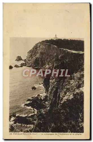Cartes postales moderne Porquerolles La Calanque de l'indienne et le phare