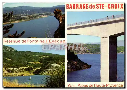 Moderne Karte Barrage de Saint Croix Alpes de Haute Provence Retenue de Fontaine l&#39Eveque
