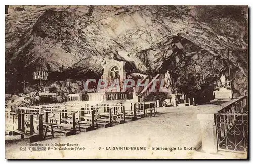 Cartes postales La Sainte Baume Interieur de la Grotte