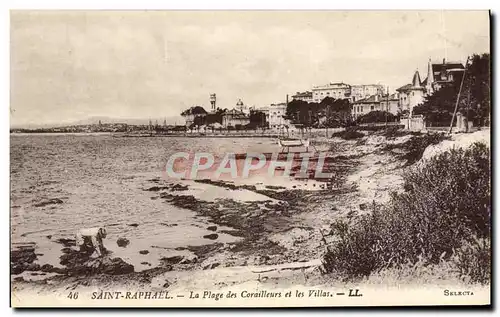 Cartes postales Saint Raphael Le Plage des Corailleurs et les Villas