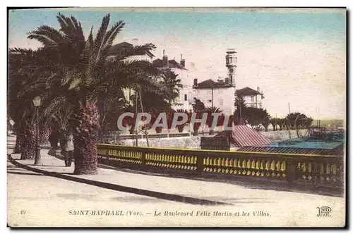 Cartes postales Saint Raphael Le Boulevard Felix Martin et les Villas