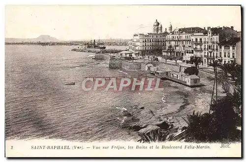 Cartes postales Saint Raphael Vue sur Frejus les Bains et le Boulevard Felix Martin