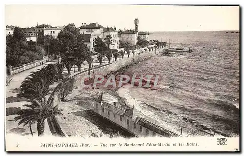 Cartes postales Saint Raphael Vue sur le Boulevard Felix Martin et les Bains