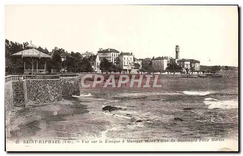 Ansichtskarte AK Saint Raphael Vue sur le Kiosque a Musique et les villas du boulevard Felix Martin