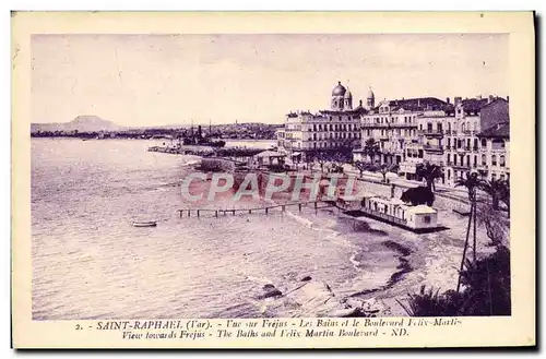Cartes postales Saint Raphael I'uc sur Frejus Les Bains et le Boulerard Felix Martin