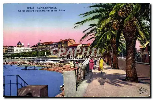 Cartes postales Saint Raphael Le Boulevard Felix Martin et les Bains