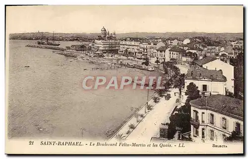 Cartes postales Saint Raphael Le Boulevard Felix Martin et les Quais