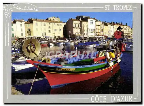 Moderne Karte Saint Tropez Le Port Bateaux