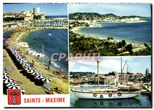 Cartes postales moderne Sainte Maxime La Plage et le Nouveau Port Croisette Le port