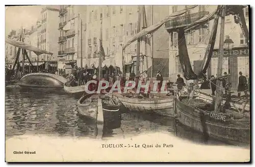 Cartes postales Toulon Le Quai du Parti Bateaux Caterine