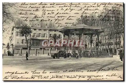 Cartes postales Toulon La place d'armes et la prefecture maritime Kiosque