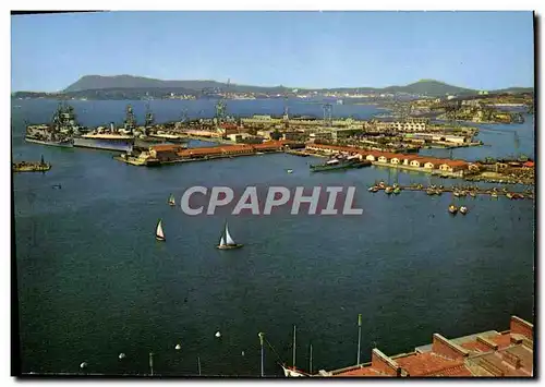 Moderne Karte Toulon Vue sur la Darse Bateaux