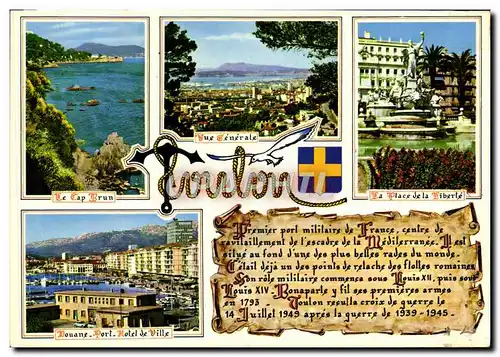 Cartes postales moderne Souvenir de Toulon Place de la Liberte Le CAp Brun Douane Port Hotel de ville