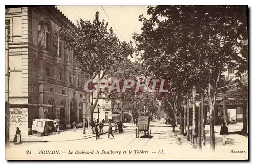 Cartes postales Toulon Le Boulevard de Strasbourg et le Theatre