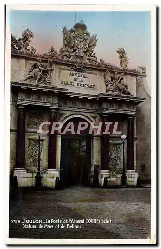 Cartes postales Toulon La Porte de l'Arsenal Statues de Mars et de Bellone