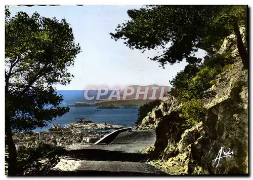 Moderne Karte Toulon La corniche du Faron Virage de la Croix