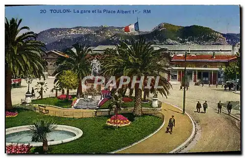 Cartes postales Toulon La gare et la Place Albert 1er