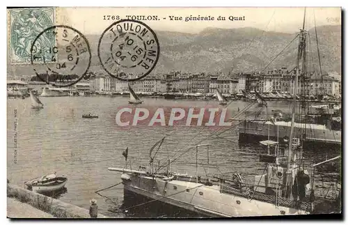 Cartes postales Toulon Vue generale du Quai Bateaux