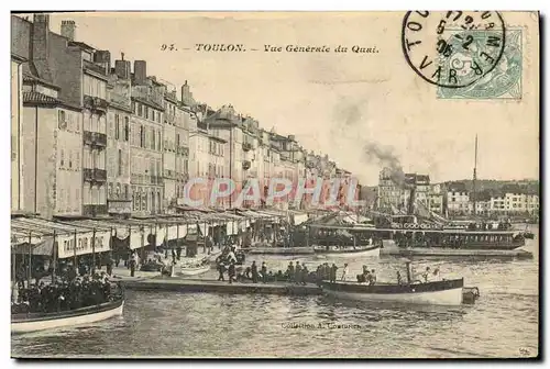 Cartes postales Toulon Vue Generale du Quai Bateaux