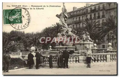 Cartes postales Toulon Monument de la Federation Place de la Liberte