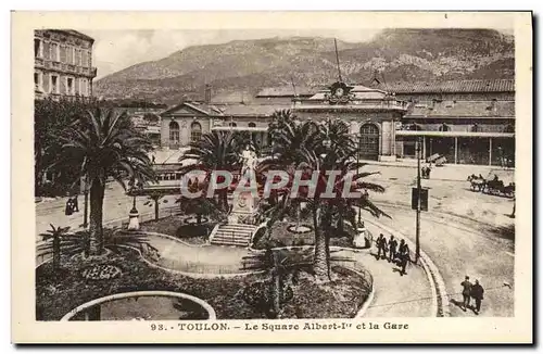 Cartes postales Toulon Le Square Albert 1er et la Gare