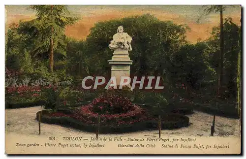 Ansichtskarte AK Toulon Jardin de la Ville Statue de Pierre Puget par Injalbert