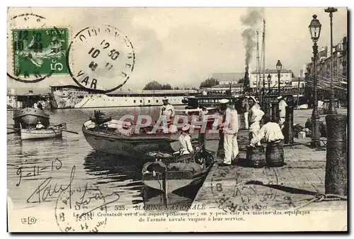 Cartes postales Marine Nationale Corvee aux vivres Quai Cronstadt Toulon
