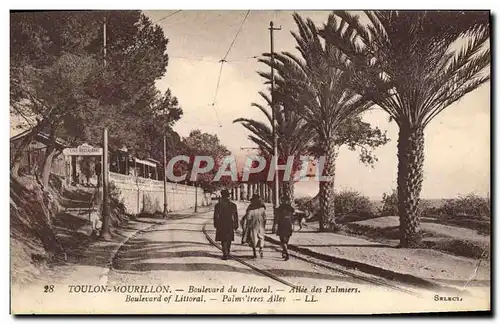 Cartes postales Toulon Mourillon Boulevard du Littoral Allee de Palmiers Cafe Restaurant