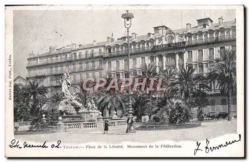 Cartes postales Toulon Place de la Liberte Monument de la Federation