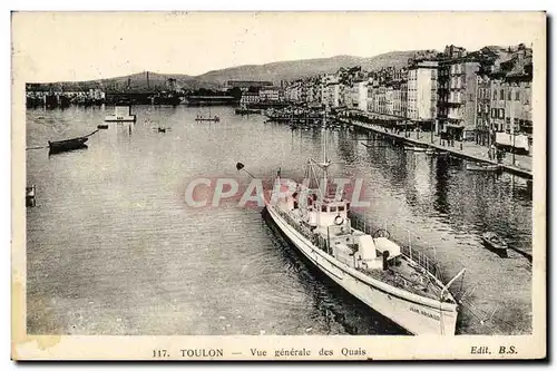 Cartes postales Toulon Vue generale des Quais Bateau