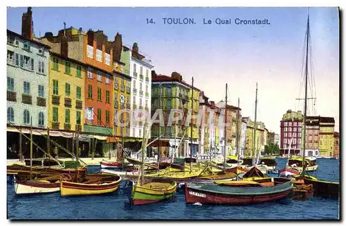 Ansichtskarte AK Toulon Le Quai Crostadt Bateaux