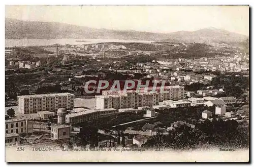 Cartes postales Toulon Les nouvelles casernes et vue panoramique Militaria