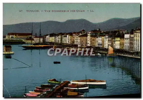 Cartes postales Toulon Vue d'Ensemble des Quais Bateaux