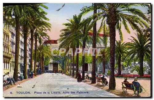 Cartes postales Toulon Place de la Liberte Allee des Palmiers