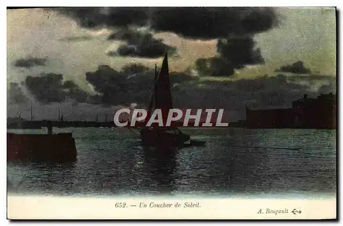 Cartes postales Un Coucher de Soleil Bateau