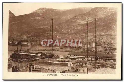 Cartes postales Toulon Vue Generale Bateau Guerre