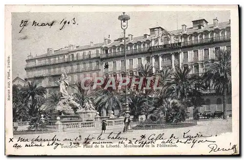 Cartes postales Toulon Place de la Liberte Monument de la Federation