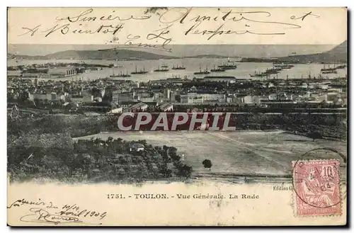 Cartes postales Toulon Vue Generale La Rade