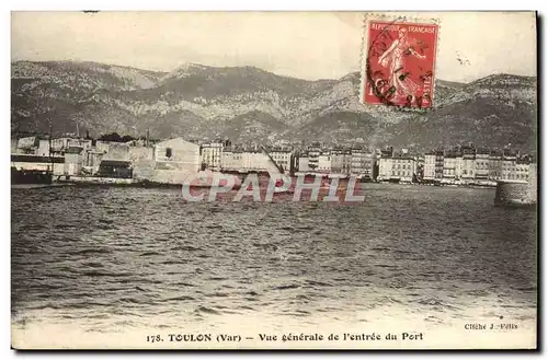 Cartes postales Toulon Vue generale de l'entree du Port