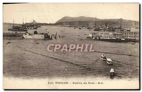 Ansichtskarte AK Toulon Entree du Port Bateaux