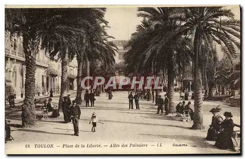 Cartes postales Toulon Place de la Liberte Allee des Palmiers