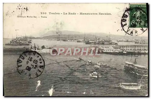 Ansichtskarte AK Toulon La Rade Manoeuvres Navales Bateaux