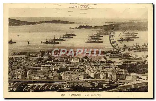 VINTAGE POSTCARD Toulon View Boats