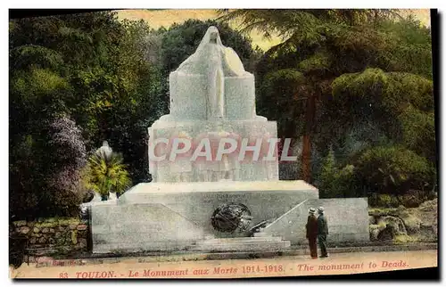 Cartes postales Toulon Le Monument aux Morts 1914 1918 Militaria